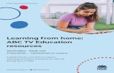 Learning from home: ABC TV Education resources (secondary - … · 2020-04-27 · NSW Department of Education Learning from home: ABC TV Education resources Supplementary activities