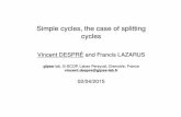 Simple cycles, the case of splitting cycles · graphs Homology Simple cycles Splitting cycles Deﬁnition Different cuttings Preliminary results Complete graph embeddings Idea General