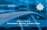 2019 - 2020 Strategic Briefing - Surrey Police · 2019-09-05 · Strategic Briefing Surrey Police Domestic Abuse Action Plan 2019 - 2020. DOCUMENT TITLE | Subtitle Key Areas of Focus