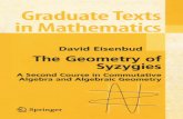 Graduate Texts in Mathematics - University of …reiner/REU/REU2019notes/2005...i is called the i-th module of syzygies of M. In projective geometry we treat S as a graded ring by
