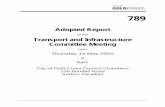 Adopted Report Transport and Infrastructure Committee Meeting · Transport Capital Works Program Q3 2019-20 Update – Matthew Tilly – Manager Transport and Traffic . 789. th .