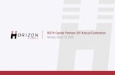ROTH Capital Partners 30th Annual Conference › sites › horizon... · ROTH Capital Partners 30th Annual Conference 2017 Performance Year-ended December 31, % Change 2017 Guidance