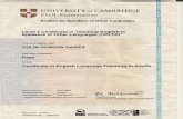 This is to certify has been Certificate Date of Award ... · Date of Award Accreditation Numbeæ . The Certificate in English Language Teaching to Adults is an initiat teacher training