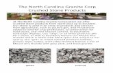 The North Carolina Granite Corp Crushed Stone Products · The North Carolina Granite Corp Crushed Stone Products Product Size range Color Clean Stone 0 3/32"‐1/16" white Starter