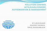 BY S.ARUN KUMAR ASSISTANT ENGINEER, TNPCB, …. Pollution Control Acts, Rules, Consent... · POLLUTION CONTROL ACTS RULES AND NOTIFICATIONS IN INDIA (10) The Water (Prevention and