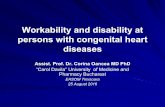 diseases persons with congenital heart Workability and disability at · 2016-10-12 · BACKGROUND Heart defects present at birth The prevalence: 7.1 / 1000 births (EUROCAT data) About