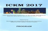 ICKM 2017 · Welcome Message The 13th annual International Conference and Knowledge Management is organized and hosted by the Knowledge and Information Professional Association (KIPA).