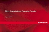 2Q11 Consolidated Financial Results - Akbank · 2 1H11 Results Optimized asset mix Loans / assets increased to 53.4% from 48.1% Securities / assets decreased to 32.3% from 42.1% Solid
