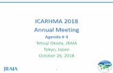 ICARHMA 2018 Annual Meeting - JRAIA · 2018-11-15 · 1 ICARHMA 2018 Annual Meeting Agenda # 4. Tetsuji Okada, JRAIA. Tokyo, Japan. October 26, 2018. 1