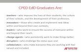 CPED EdD Graduates Are€¦ · CPED EdD Graduates Are: •teachers—who improve the lives of their students, the culture of their schools, and the development of their profession;