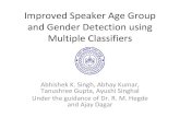 Improved Speaker Age Group and Gender Detection using ... · Abhishek K. Singh, Abhay Kumar, Tanushree Gupta, Ayushi Singhal Under the guidance of Dr. R. M. Hegde and Ajay Dagar.