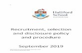Recruitment, selection and disclosure policy and procedure ... › iris › ... · 3 Recruitment and selection procedure All applicants for employment will be required to complete