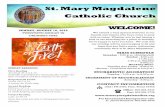 St. Mary Magdalene Catholic Church · 18.08.2019  · cover letter, resume, and references to Ariseli Lara – alara@dioceseoftyler.org. Senior Lunch Bunch The Senior Lunch Bunchwill