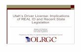 REAL ID Act of 2005 - Utah State Legislature · REAL ID: Documentation Requirements G Acceptable documents for showing proof of identity and date of birth: ’ Valid, unexpired U.S.
