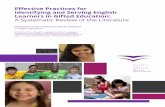 Effective Practices for Identifying and Serving …Gifted, 2015). This means that how students are defined, identified and served may vary by state, district, and school depending