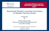 Assessing Student Learning Outcomes In Student Service Areas · Developing Student Learning Outcomes 1. Defining SLO: Participant-centered, desired effects of a program, service,