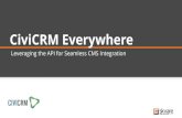 CiviCRM Everywhere · Native modules/extensions/plugins listed on civicrm.org: ! Drupal - 38 ! Wordpress - 8 ! Joomla - 3. The state of things now Available on every platform ! CMS