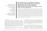 Disinfection of Natural Water by Solar Photocatalysis ... of Natural waters by Solar...study of solar photocatalytic water disinfection with supported TiO 2. For the experiments in