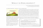 WHAT IS PHILOSOPHY...call philosophy, because it studies them, a “second-order” discipline. PHILOSOPHY AS PRACTICAL A danger in the above view of philosophy is that it tends to