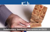 Stakeholders’ feedback mechanism on ESCO · Stakeholders’ feedback mechanism on ESCO. PURPOSE OF THE FEEDBACK MECHANISMS Ensure the continuous improvement of ESCO Reflect changes