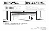 Installation Over the Range Instructions Microwave Oven - 2 … · 2002-09-16 · Top Cabinet 1 Template Rear Wall 1 Template Installation 1 Instructions Separately 2 Packed Grease
