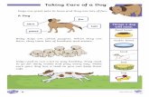 Taking Care of a Dog · fur tail food bowl water bowl bed toys lead Remember! Owning and caring for a dog is a big responsibility. Taking Care of a Dog. Dogs are a very popular pet