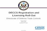 DECCS Registration and Licensing Roll-Out...2020/01/14  · – Policy Office (DTCP) – Licensing Office (DTCL) – Compliance Office (DTCC) – Management Office (DTCM) • Key Functions: