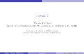 Lecture 2jteichma/lecture_ml... · "Ten lectures on wavelets", Chapter 1: Wavelets provide a tool fortime-frequency localization. Given a signal f (t) (we here assume for simplicity