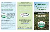ORGANIC - kyagr.comThis USDA Organic Seal can only be used by Certified Organic producers on products that are 100% Organic or Organic. Other labeling terms, such as “All Natural”,