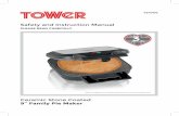 Safety and Instruction Manual - Tower · The pastry cutter is designed to create the perfect sized pastry for your Pie Maker. Once your pastry is made, dust it with flour to prevent