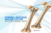 Femoral Universal FEMORAL UNIVERSAL NAILING SYSTEM … · stab incision proximal to the trochanteric region, in line with the femoral axis. Confirm correct entry location and guide
