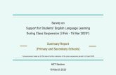 Survey on Support for Students’ English Language Learning … · 2020-03-24 · Ways to communicate with students about their learning during this period ... talk to and motivate
