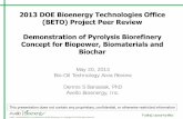 2013 DOE Bioenergy Technologies Office (BETO) …...materials, chemicals) that reduce dependence on foreign oil – Seek to prove commercial feasibility (economic and technical) of