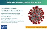 COVID-19 Surveillance Seminar- May 29, 2020 › coronavirus › 2019-ncov › ... · COVID-19 Surveillance Seminar- May 29, 2020 Surveillance Strategies for COVID-19 Human Infection.