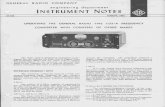 GENERAL RADIO COMPANY INSTRUMENT NOTES Op. of 1133... · 2014-03-28 · GENERAL RADIO COMPANY engineering department INSTRUMENT NOTES OPERATING THE GENERAL RADIO TYPE 1133-A FREQUENCY