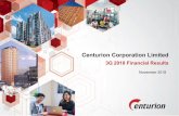 Centurion Corporation Limitedcenturion.listedcompany.com › newsroom › 20181120... · Centurion Corporation Limited 10 Key Financial Highlights REVENUE (9M2018: S$88.7 mil | 3Q