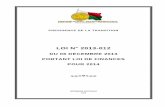 Madagascar - Loi de finances pour 2014 ()droit-afrique.com/upload/doc/madagascar/Madagascar-LF-2014.pdf · par la redynamisation des activités de production, et sera soutenue principalement