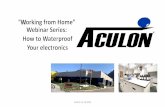 Aculon, Inc. @ 2020 · Founded 2004 • Expertise Develop & produce surface solutions to modify a broad variety of surfaces (metals, glass, polymers). • Functionality Hydrophobic,
