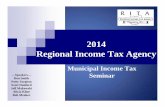 2014 Regional Income Tax Agency · Regional Income Tax Agency Municipal Income Tax ---Speakers--- Seminar Don Smith Patty Surgeon Scott Dunford Jeff Makowski Alicia Kline Bob Meaker.