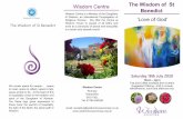 Wisdom Centre The Wisdom of St Benedict Daughters of Wisdom … · 2020-01-14 · of Life’ and time for creativity 3.30-4.00 End with tea and cakes Fiona Jenvey is the spirituality