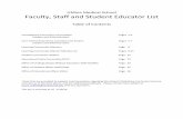 UMass Medical School Faculty, Staff and Student …...2016/01/20  · UMass Medical School Faculty, Staff and Student Educator List Table of Contents Foundational Curriculum Committees