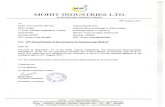 Mohit Industries Annual Report 2016-17 FInal · 2017-08-09 · MOHIT INDUSTRIES LIMITED 1 ANNUAL REPORT 2016-2017 Chairman’s Letter to Shareholder Dear Shareholders, It gives me