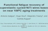 Functional fatigue recovery of superelastic cycled NiTi wires · Antonio Isalgue1, Hugo Soul2, Alejandro Yawny2, and Carlota Auguet1 1 Dep. Física Aplicada, UPC, Campus Nord B4,