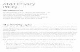 Policy AT&T Privacy...the technologies you use to watch TV or video. These ser vices may also include video on demand, pay per view, streaming ser vice, interactive ser vices and g