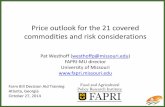 Price outlook for the 21 covered commodities and risk ......U.S. market price projections FAPRI-MU, October 2014 U.S. crop farm prices 2009/10 2010/11 2011/12 2012/13 2013/14 2014/15