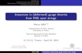 Instantons in (deformed) gauge theories from stringspersonalpages.to.infn.it/~billo/seminars/sissa_2004.pdf · Deformations of gauge theories from closed strings Conclusions and perspectives