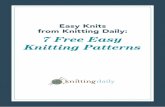 Easy Knits from Knitting Daily: 7 Free Easy Knitting Patterns › wp-content › uploads › easy... · * to last 2 sts, k2—42 sts rem. Loosely knit 1 row. With size 15 wooden needles,