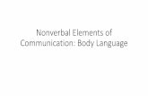 Nonverbal Elements of Communication: Body Language · 2017-08-23 · Using Body Language to Express Emotion In your groups, complete the Body Language exercises on your handout. Each