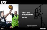 Rules and Interpretations...Rules and Interpretations April 2020 All references made are to the Short Version of the Official 3x3 Basketball Rules and Interpretations thereto 2 Art.