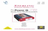 POWER PRODUCTS Pro Power Q 230V AC › files › catalogue › ...and resume operation. STERLING English + _ WARNING: DO NOT OPEN INVERTER. HIGH VOLTAGE! Quasi Sine Wave Inverter 12V